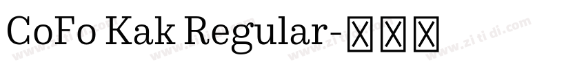 CoFo Kak Regular字体转换 CoFo Kak Regular字体转换